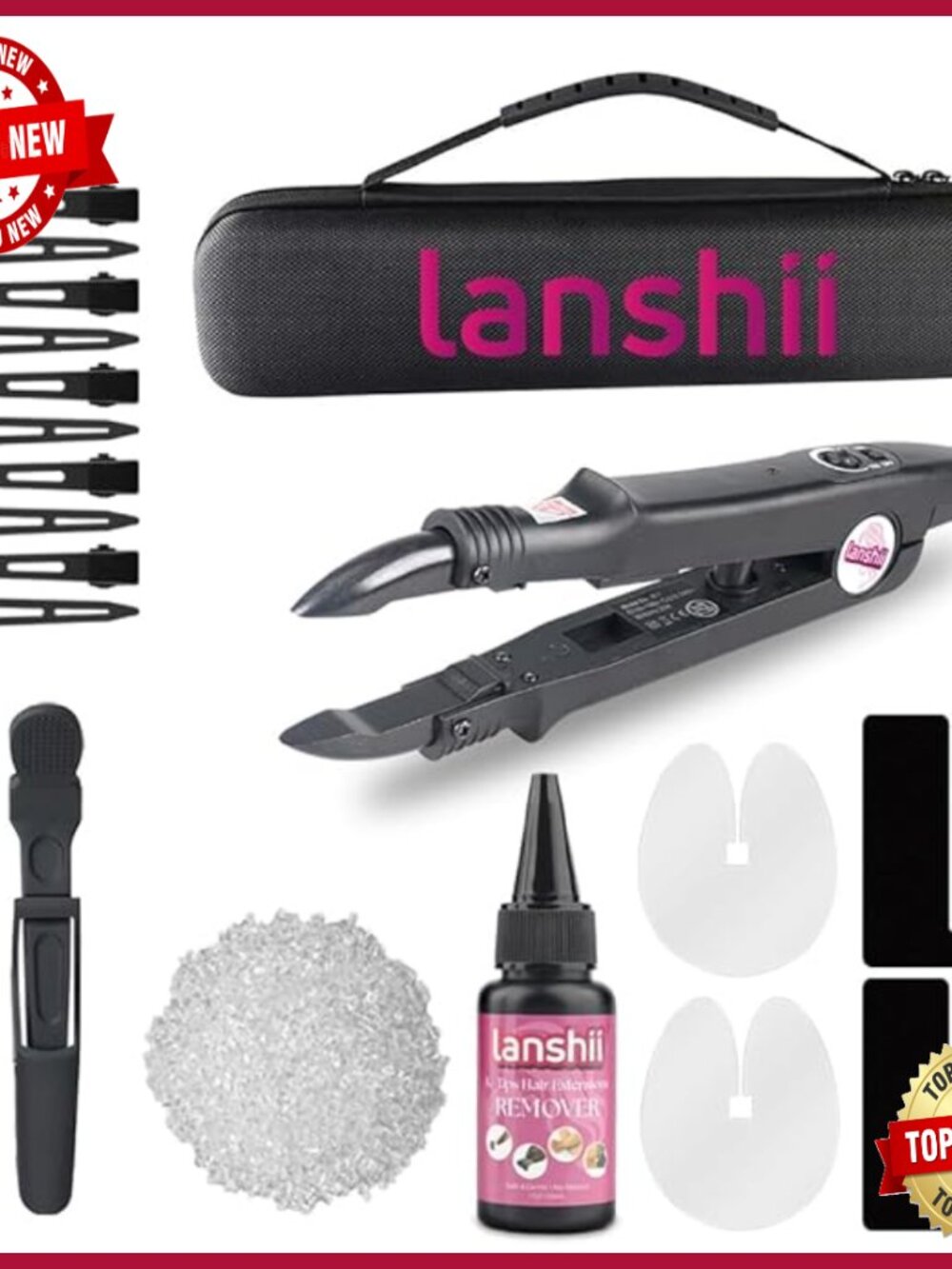 Professional Keratin Hair Extension Kit With Tools And Glue Beads